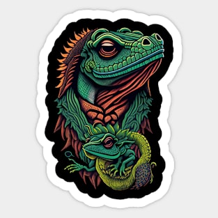 Enigmatic Eyes: Mesmerizing Reptile Gazes Sticker